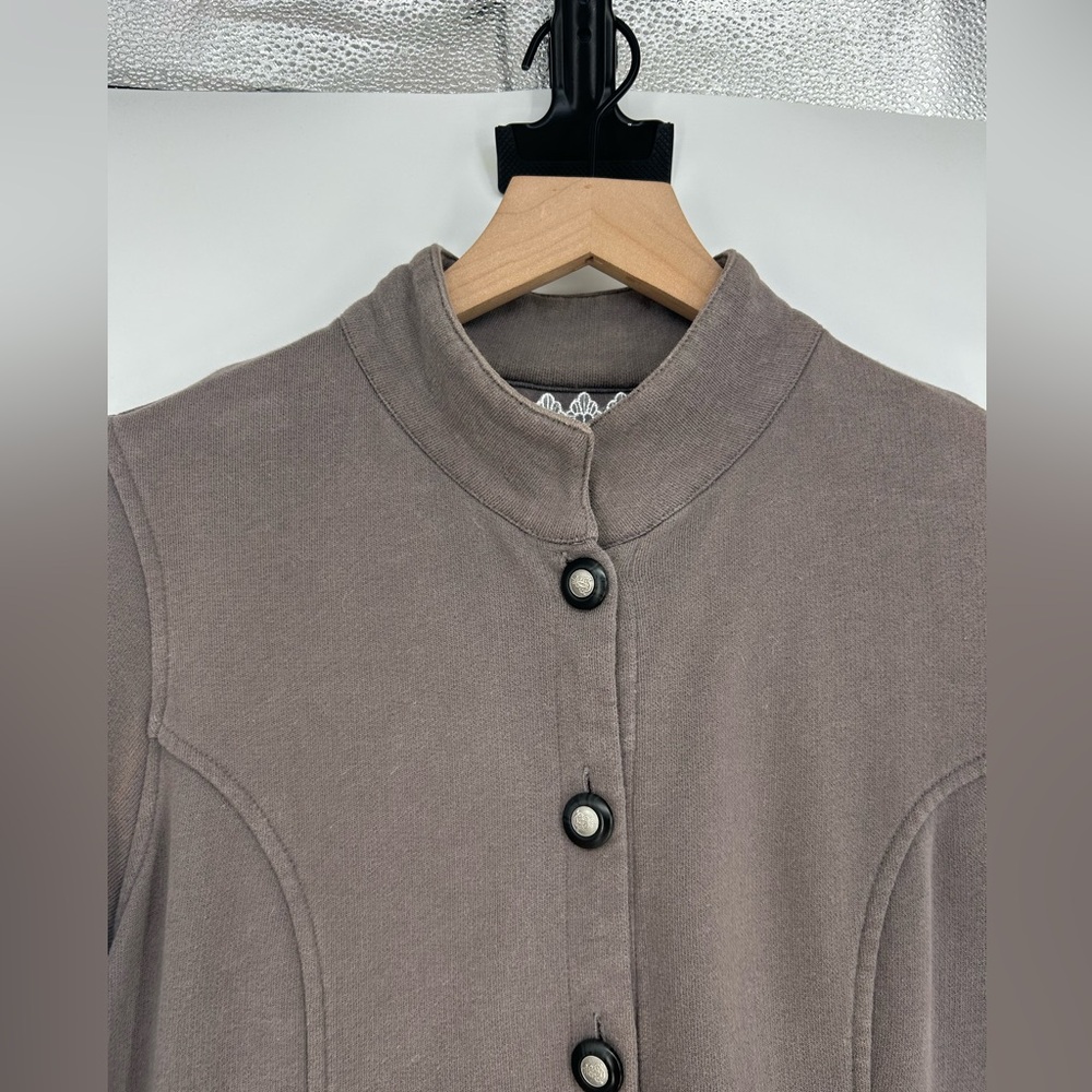 Soft Surroundings Chelsea Lace Embellished Gray Long Jacket - Size Small Petite - Picture 6 of 10